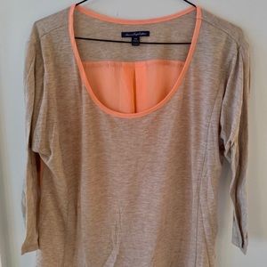 AMERICAN EAGLE Scoop Neck 3/4 Sleeve Top